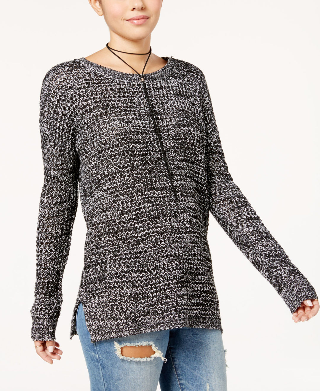 Ultra Flirt Juniors Waffle Knit Sweater