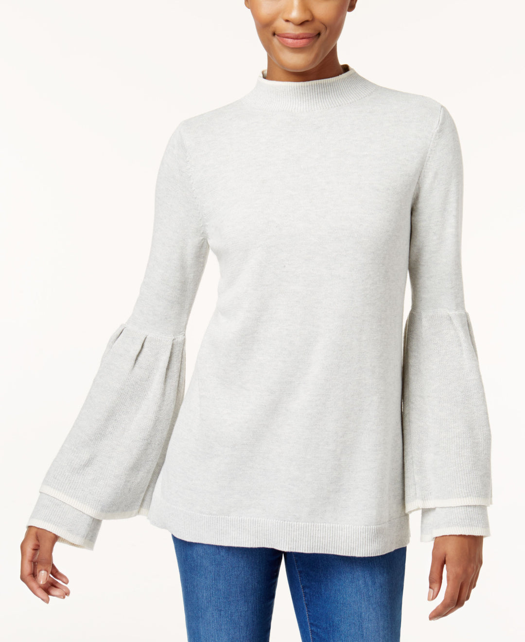 Style & Co Petite Ruffled Bell Sleeve Sweater