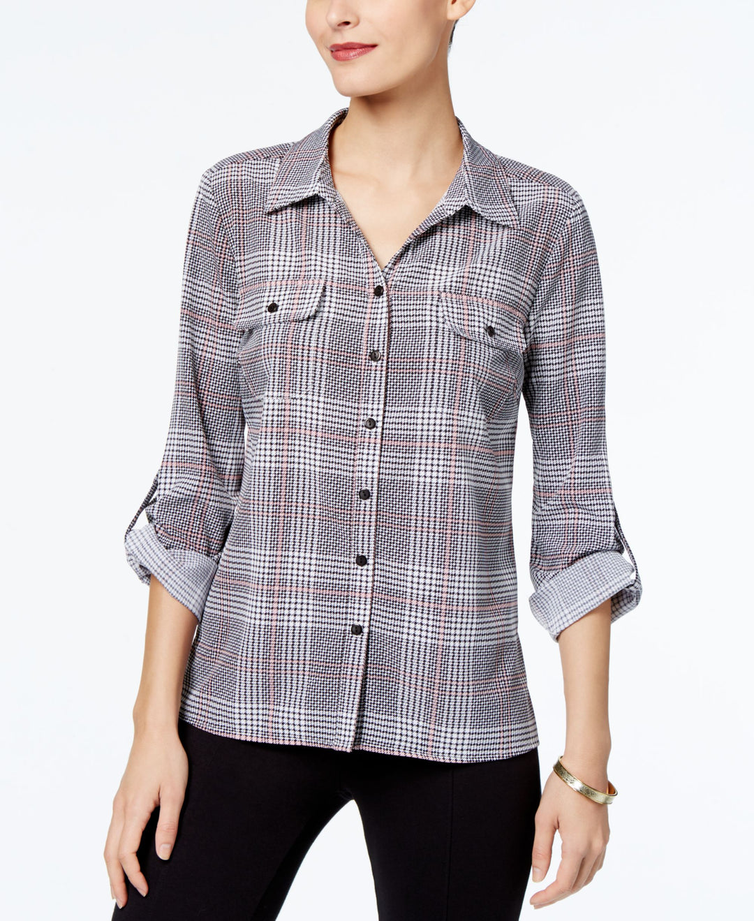 NY Collection Petite Utility Shirt