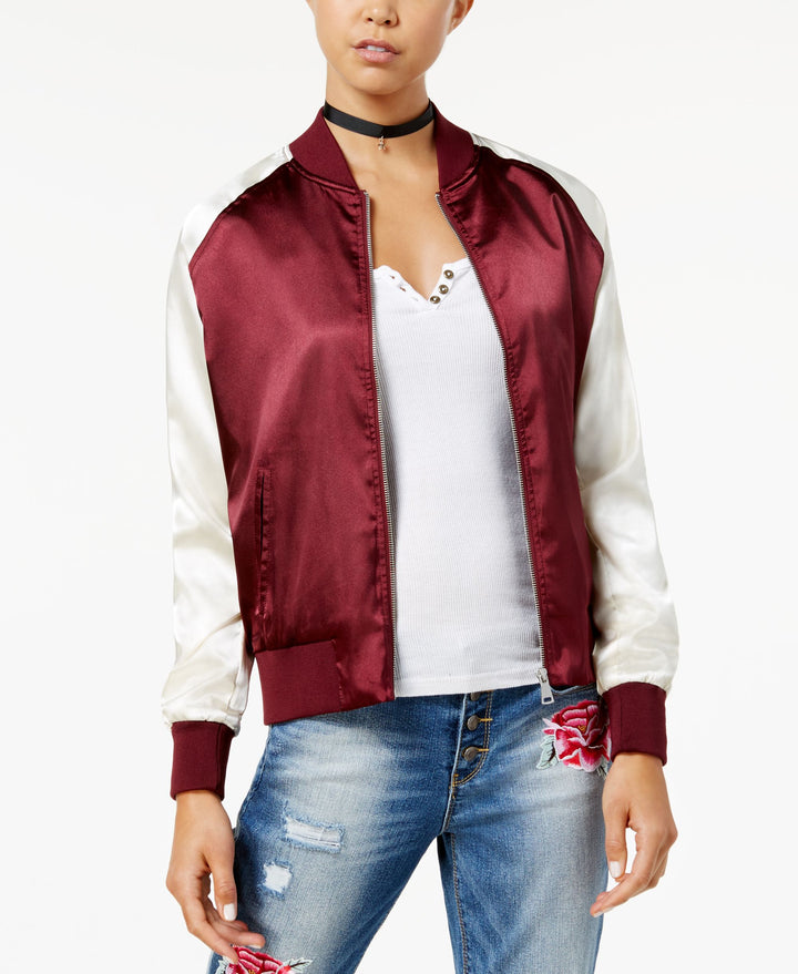 Say What Juniors Graphic Bomber Jacket