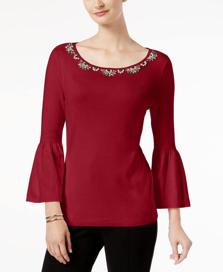 Charter Club Petite Embellished Sweater