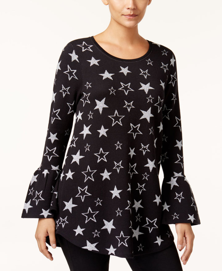 Style & Co Metallic Jacquard Sweater