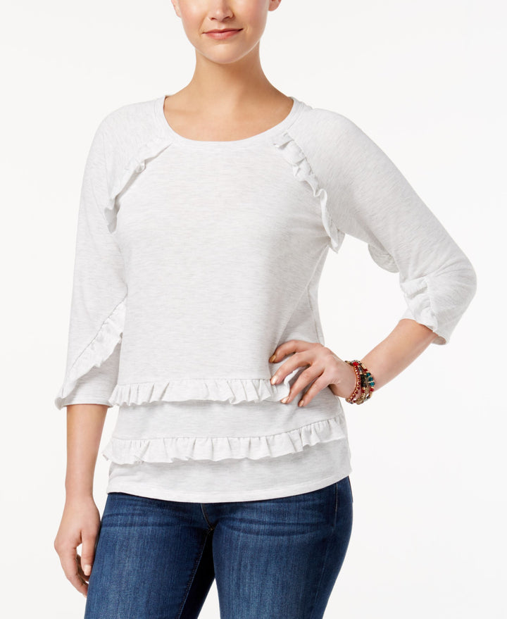 Style & Co Ruffled Raglan Top