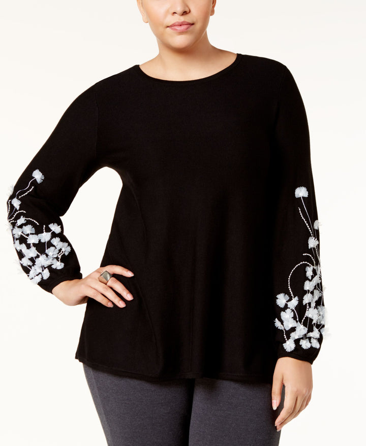 Alfani Plus Size Embellished Tunic Sweater