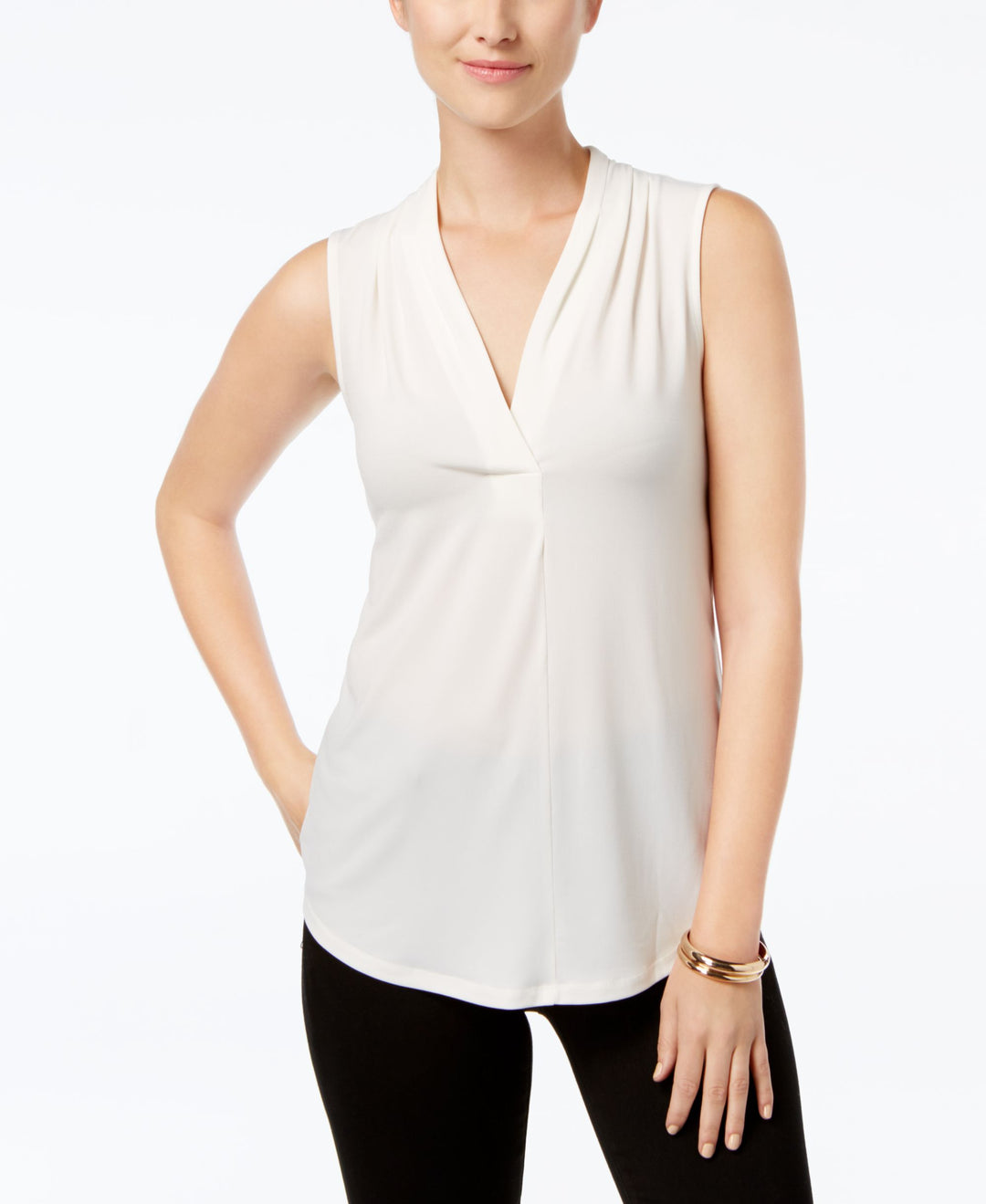 Charter Club Petite Pleated Top