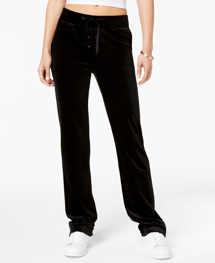 Material Girl Active Juniors Lace Up Velour Lounge Pants