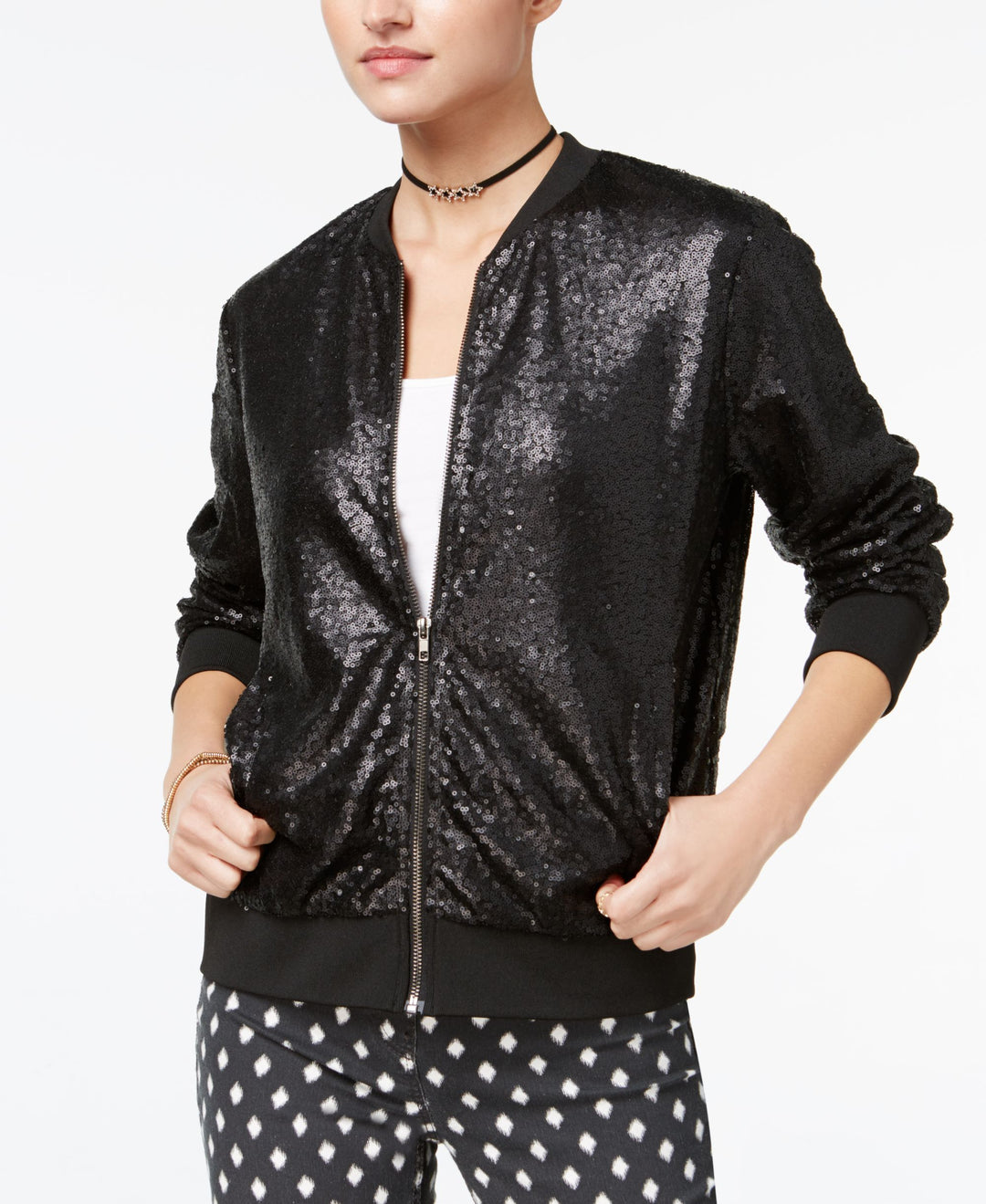 Juniors' Sequinned Bomber Jacket