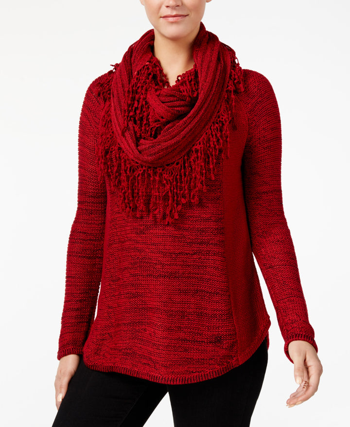 Style & Co Removable Scarf Sweater