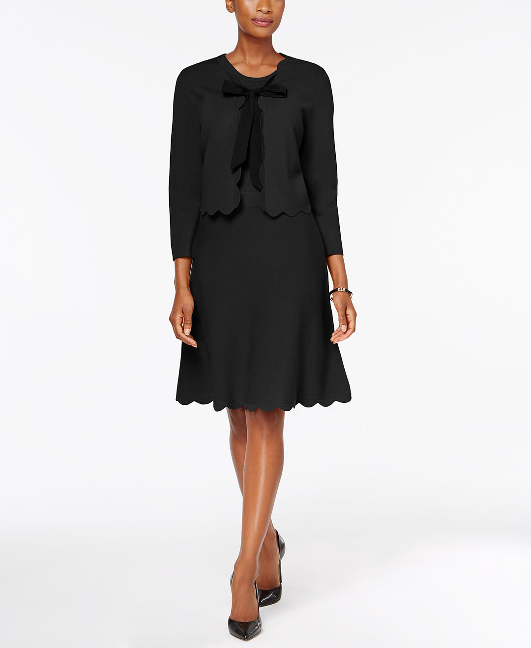 Charter Club Petite A Line Sweater Dress Bolero Jacket