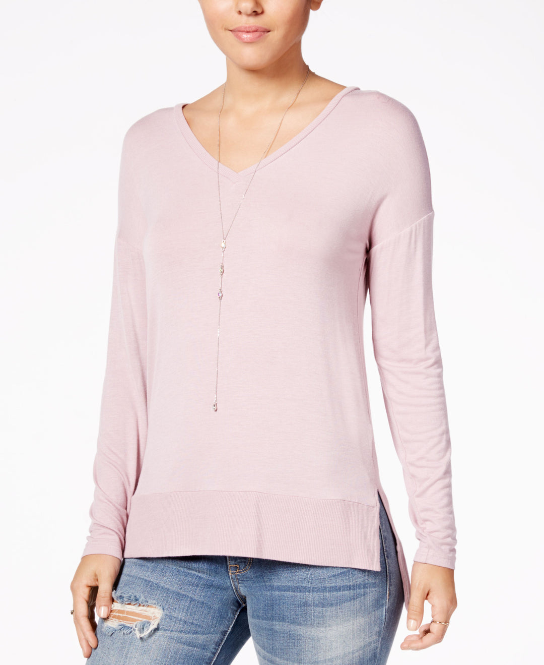 Hippie Rose Juniors Cozy V Neck Top