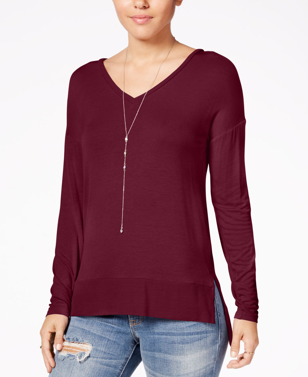 Hippie Rose Juniors Cozy V Neck Top