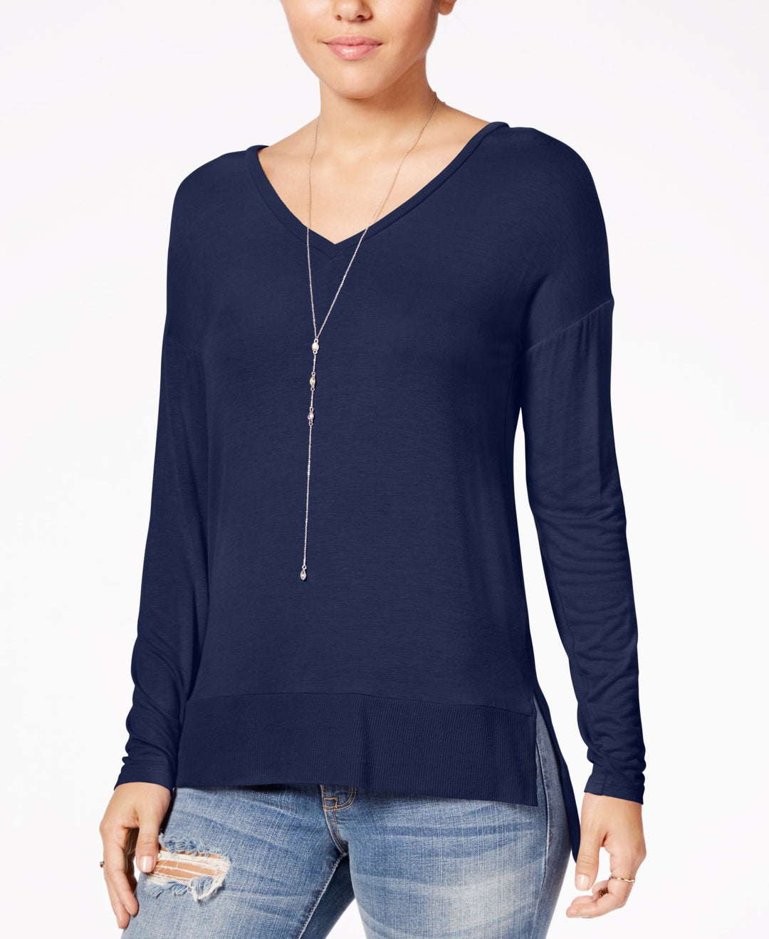 Hippie Rose Juniors Cozy V Neck Top