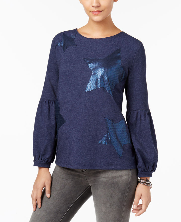 Style & Co Cotton Sequined Star Top