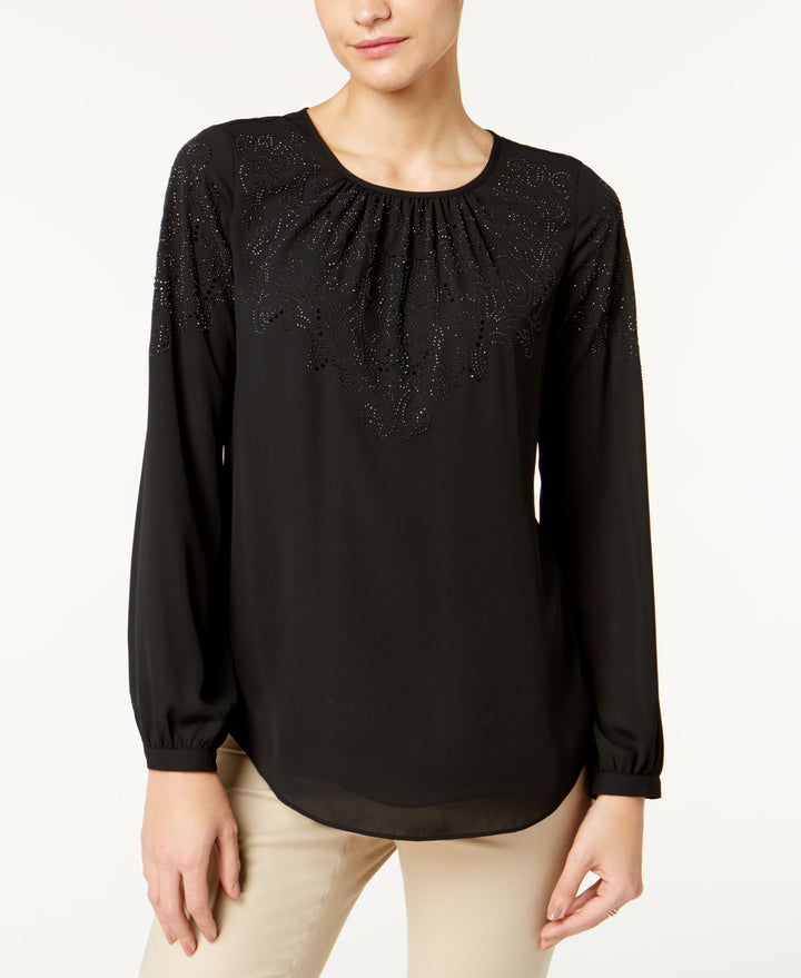 Charter Club Petite Embellished Top
