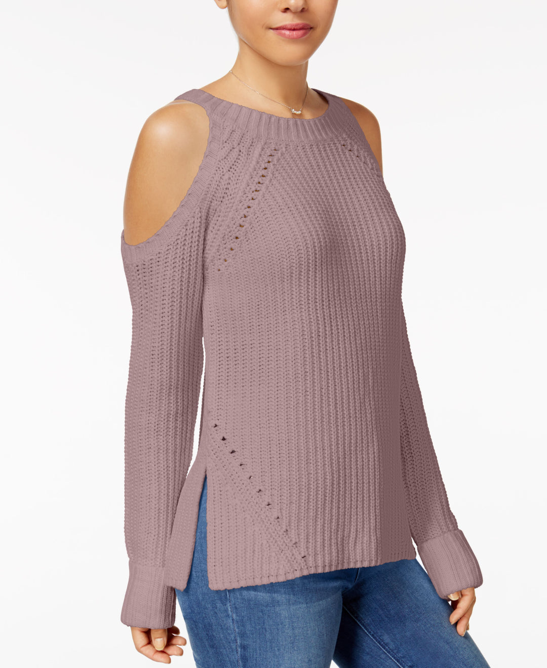 Juniors' Cold-Shoulder Sweater