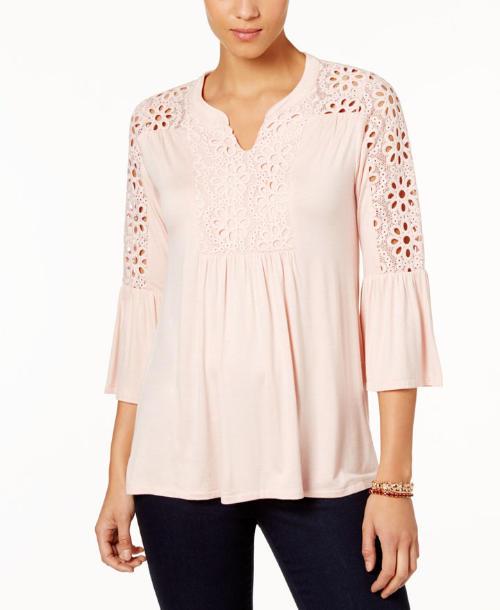 Style & Co Crocheted High Low Top