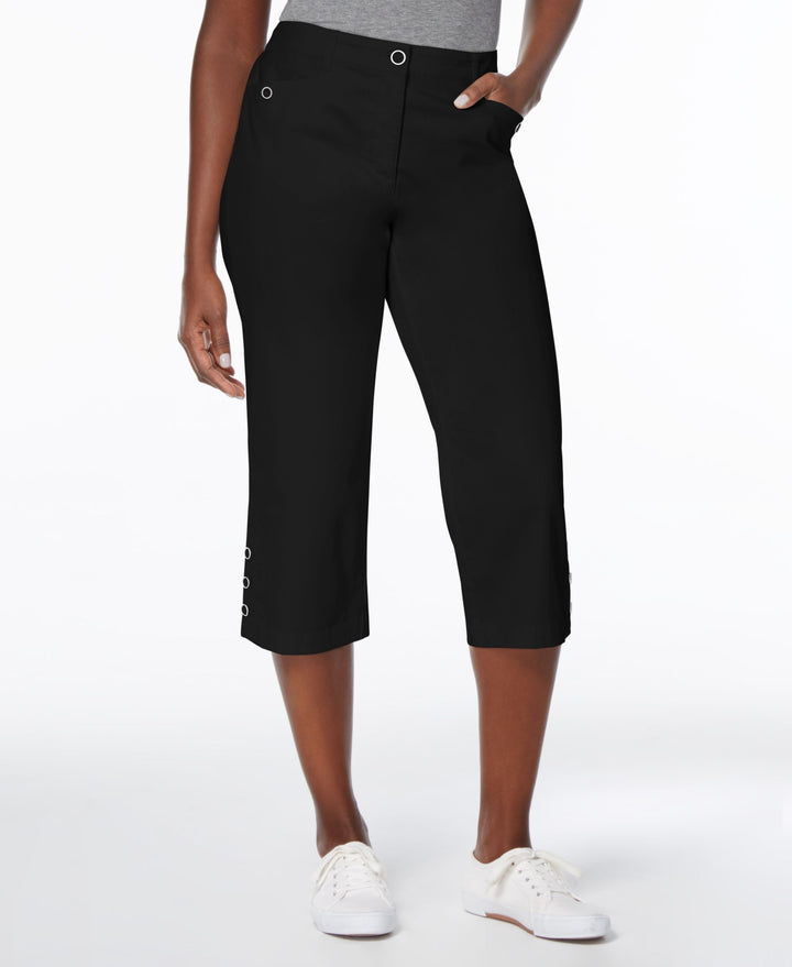 Karen Scott Button Cuff Capri Pants