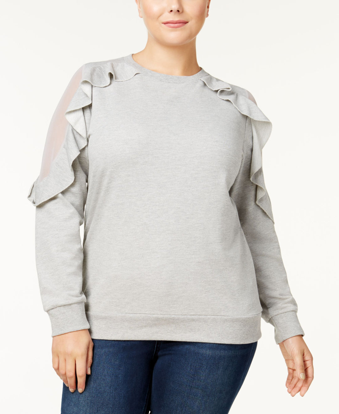 Say What Trendy Plus Size Ruffled Sweater