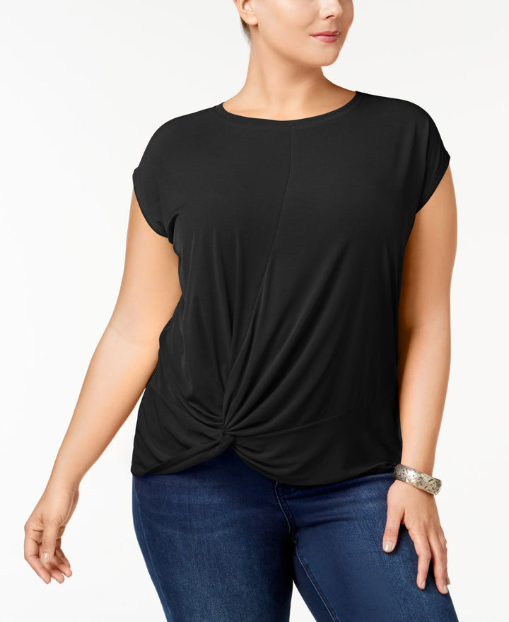 INC International Concepts Plus Size Knotted T-Shirt