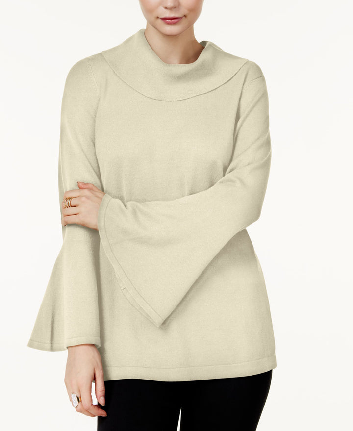 Cowl-Neck Bell-Sleeve Sweater