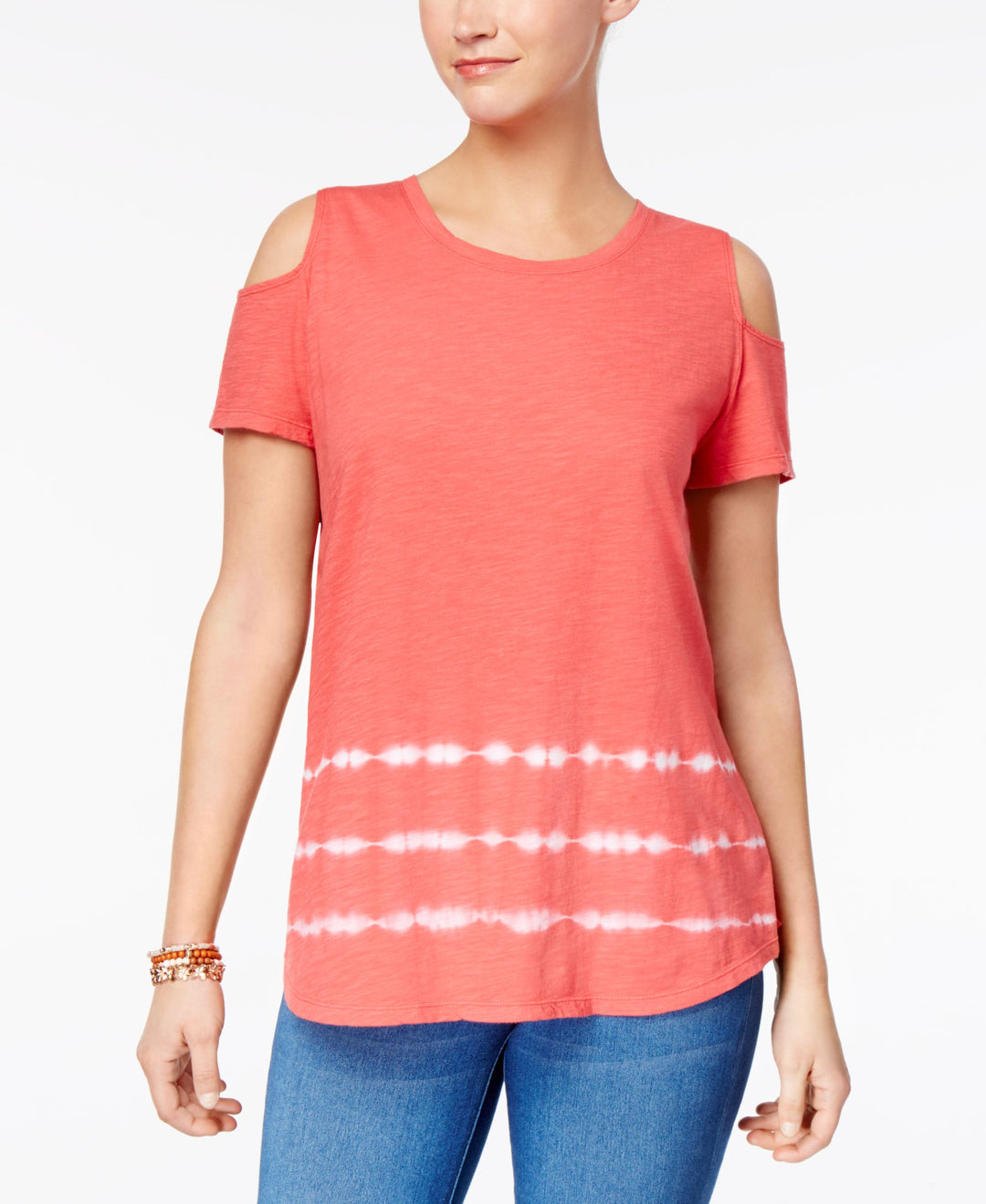 Style & Co Cotton Cold Shoulder T-Shirt