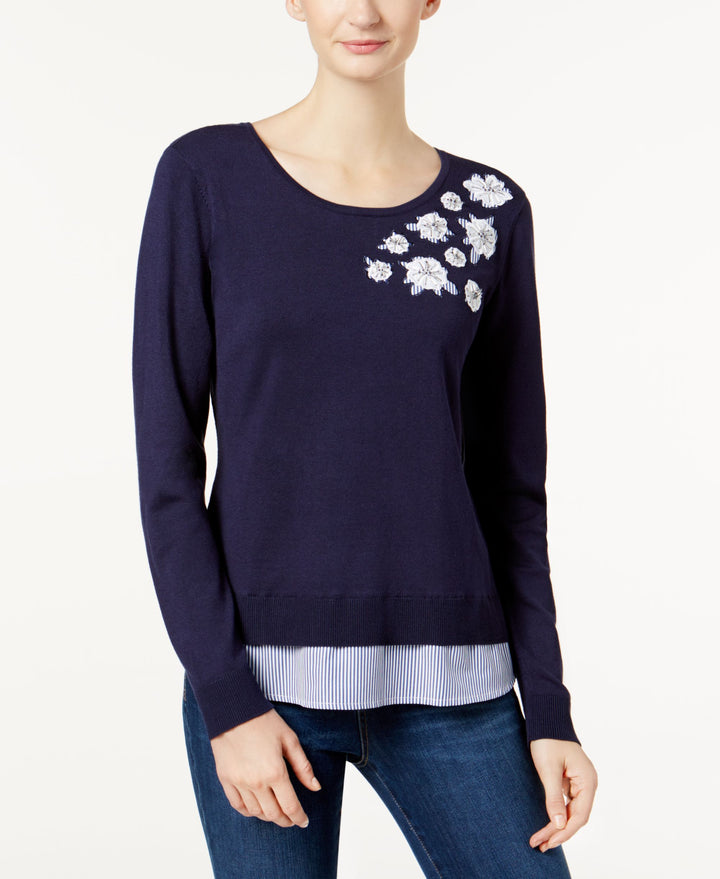 Charter Club Applique Layered Look Sweater