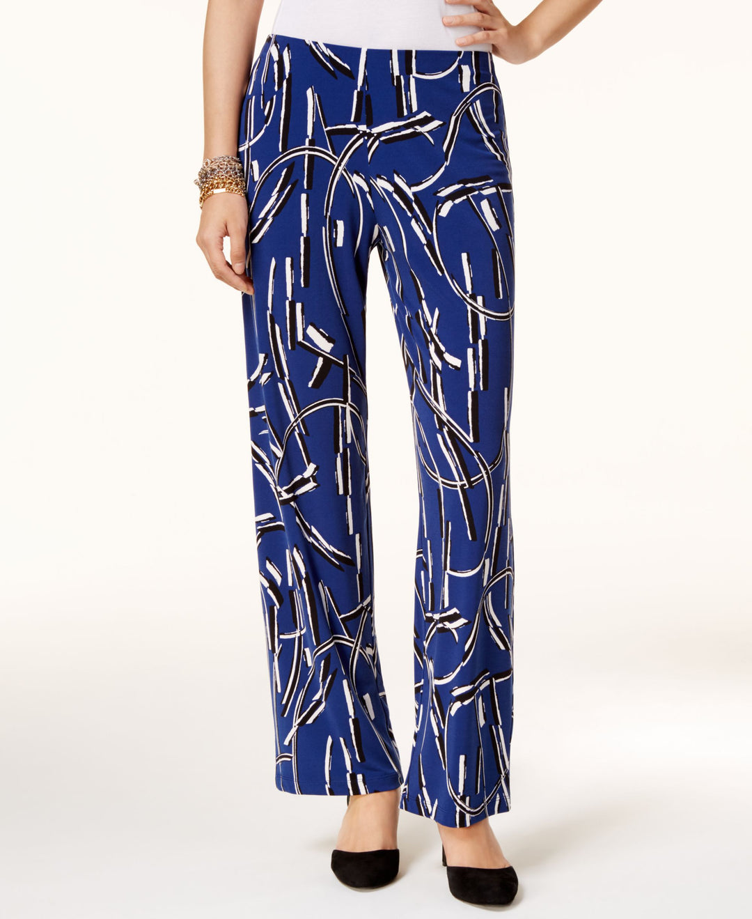 Alfani Printed Wide Leg Pants