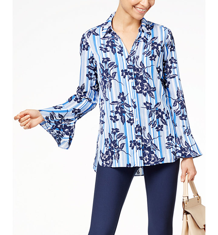 NY Collection Bell Sleeve Blouse