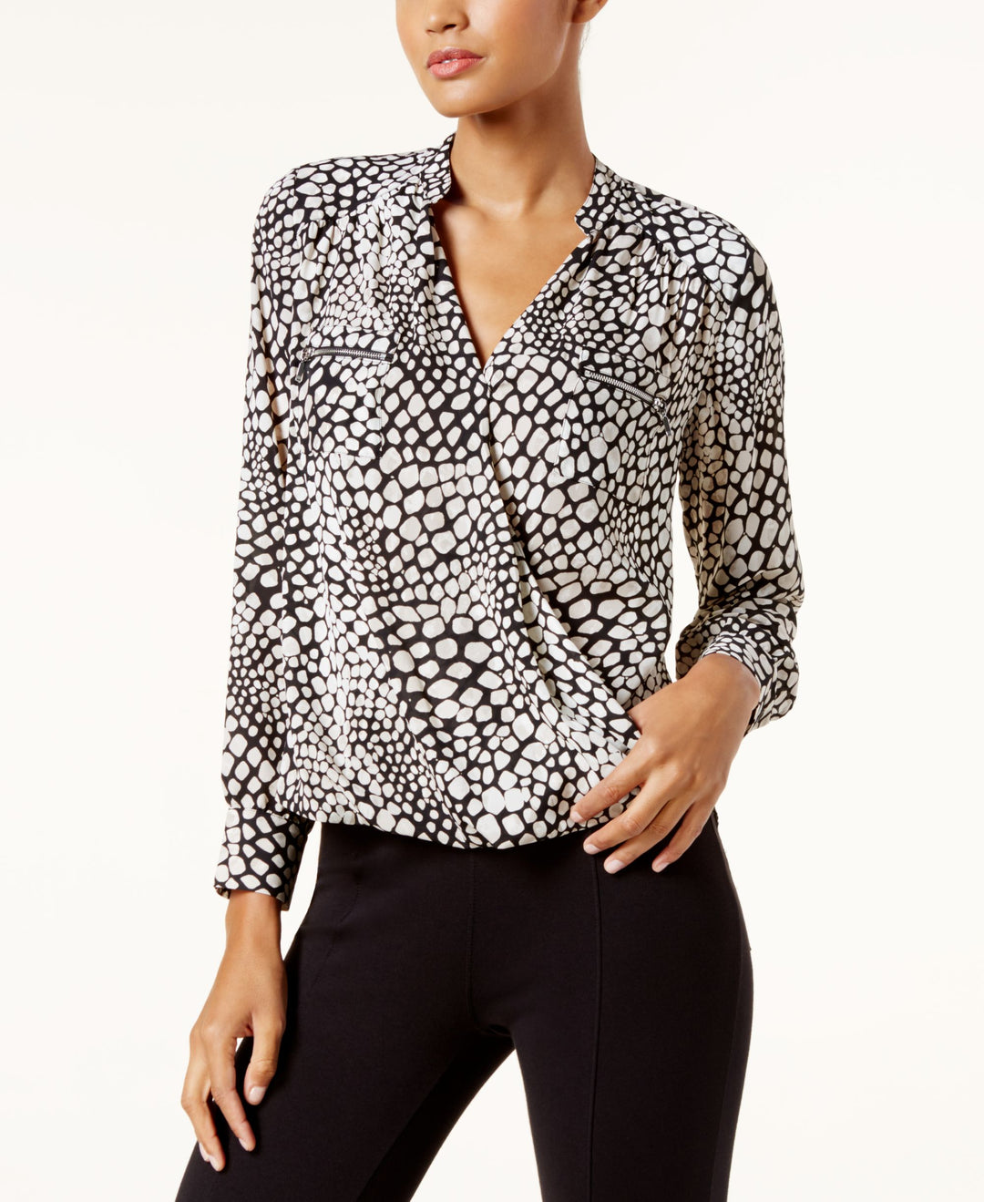 INC International Concepts Printed Surplice Top