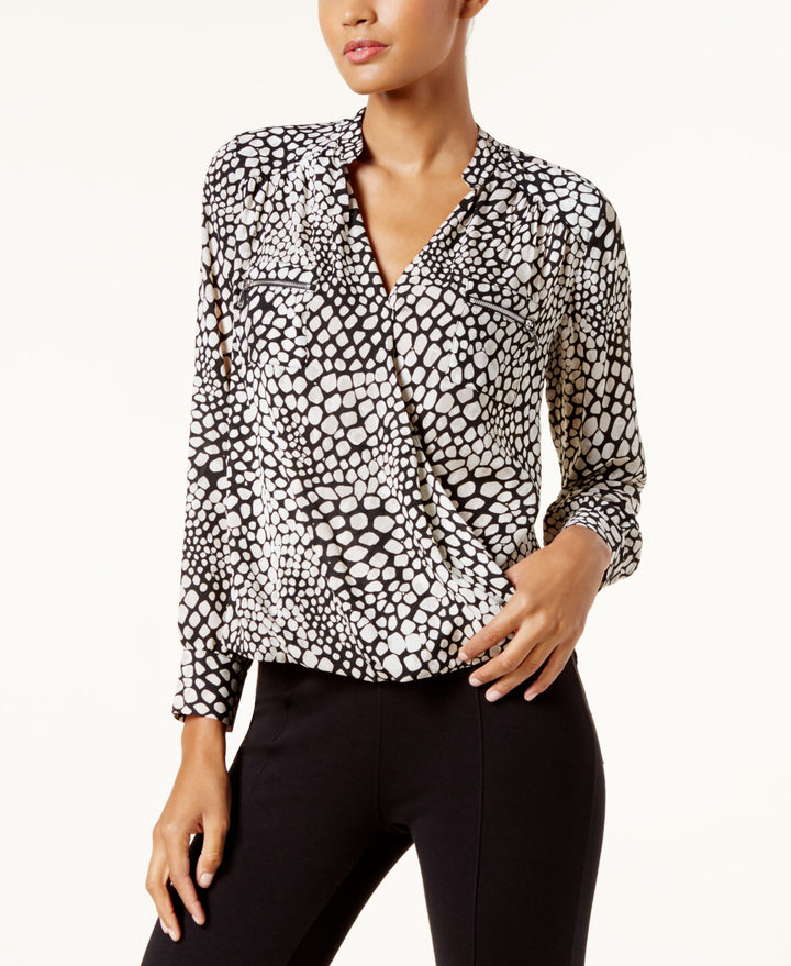INC International Concepts Printed Surplice Top