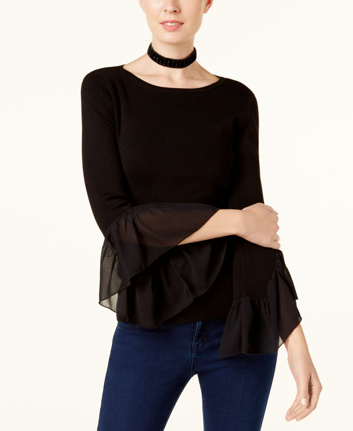 Flared Georgette Cuff Sweater