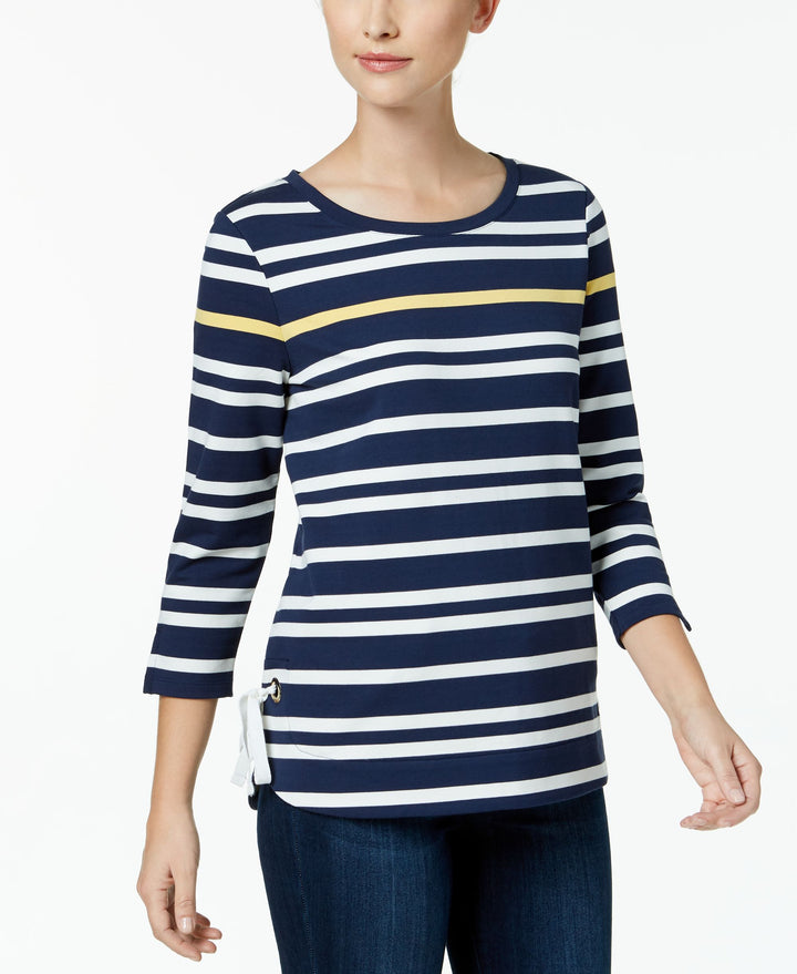 Charter Club Striped High Low Top