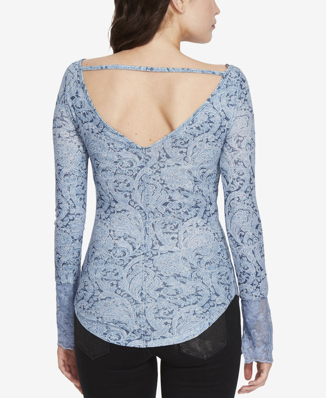 William Rast Clementine Textured Lace Cuff T-Shirt
