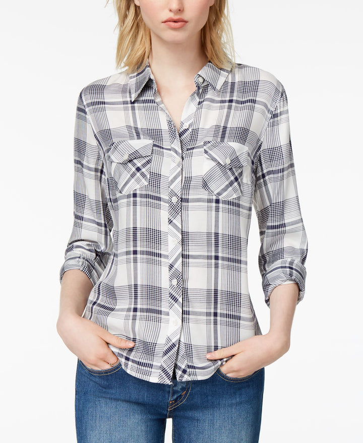 Maison Jules Plaid Flap Pocket Shirt