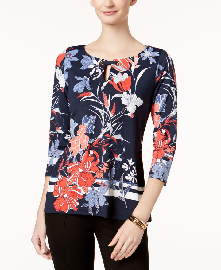 Charter Club Grommet Trim Keyhole Top