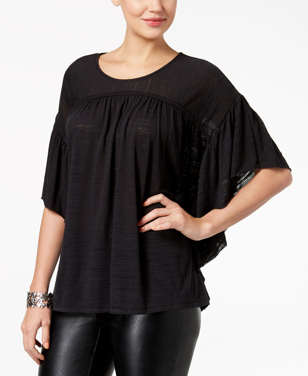 Flutter-Sleeve Poncho Top