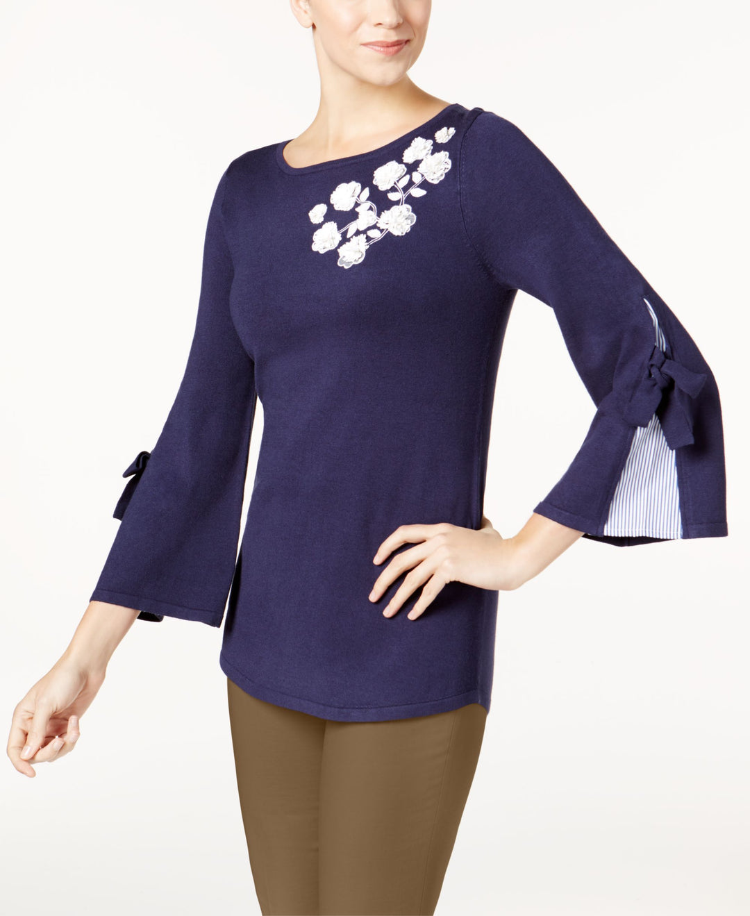 Charter Club Applique Contrast Sweater