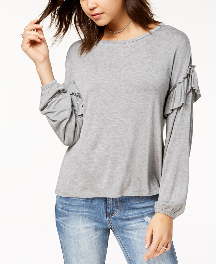 Ultra Flirt Juniors Ruffled Sleeve Top