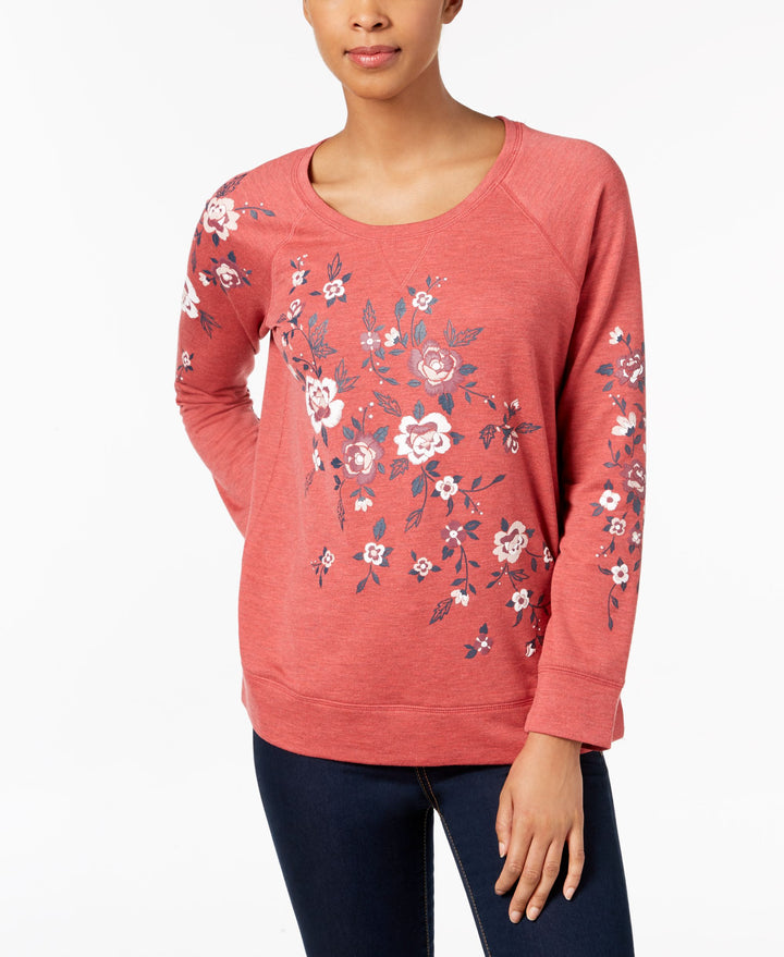 Style & Co Petite Placed Floral Print Sweatshirt