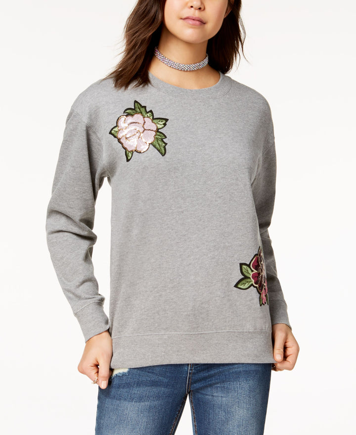 Juniors' Sequin Applique Sweatshirt