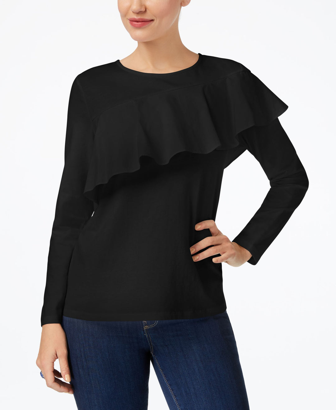 Ruffled Contrast Top