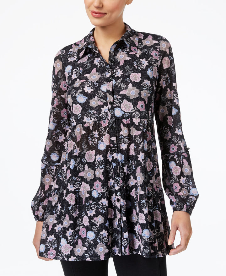 Style & Co Floral Print Swing Shirt