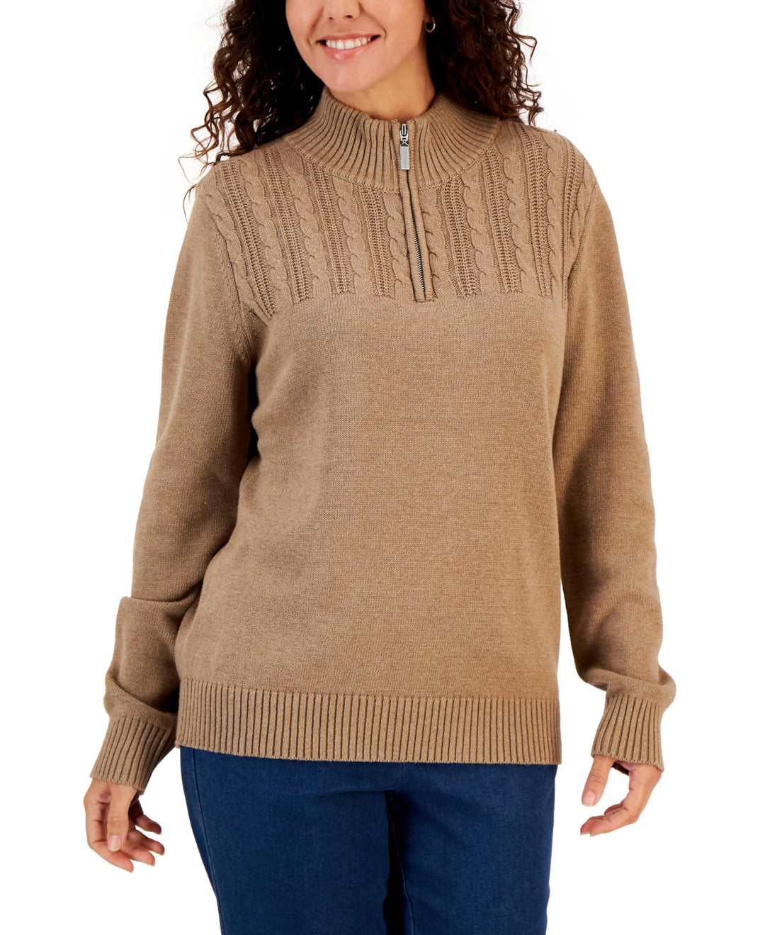 Women's Cable-Knit Cotton Sweater