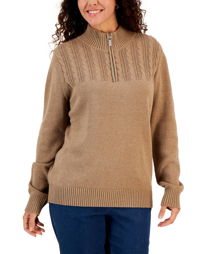 Women's Cable-Knit Cotton Sweater