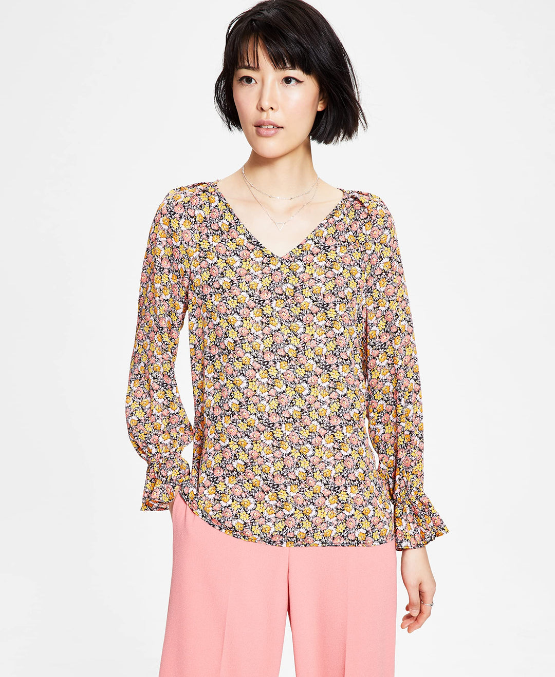 Bar III Womens Floral Print Top