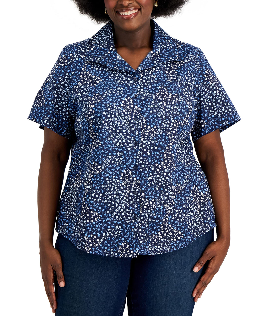 Karen Scott Plus Size Mini Meadow Shirt