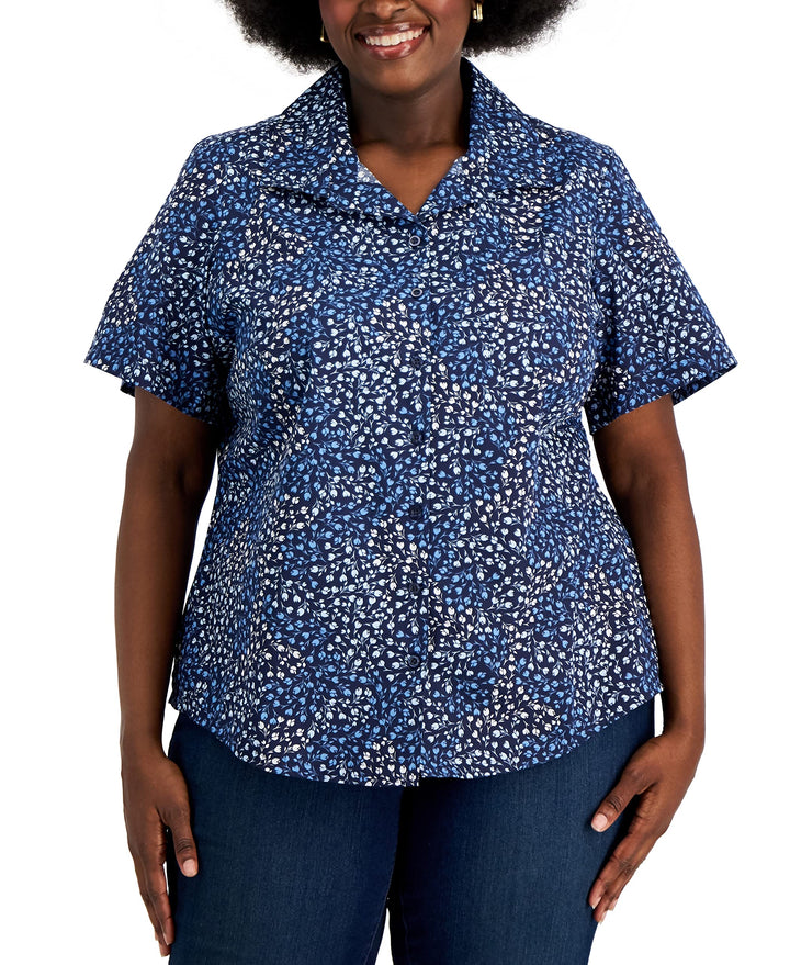Karen Scott Plus Size Mini Meadow Shirt
