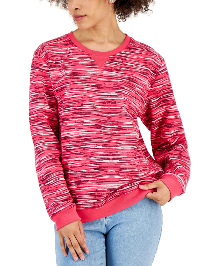 Karen Scott Petite Space Dye Fleece Sweater