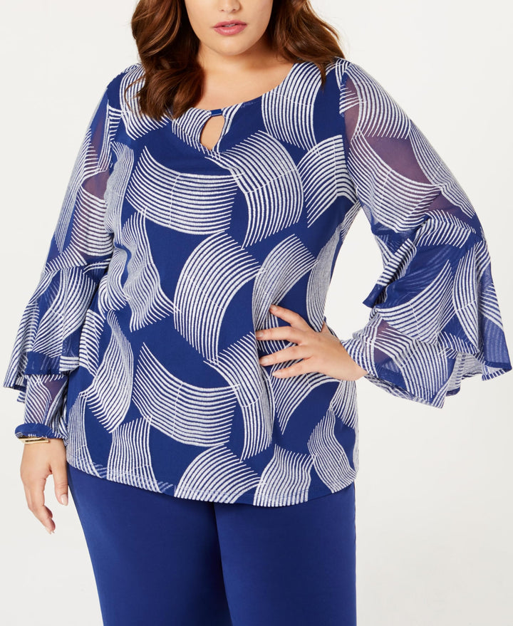 Alfani Plus Size Ruffled Sleeve Top