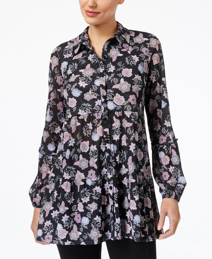 Style & Co Floral Print Swing Shirt
